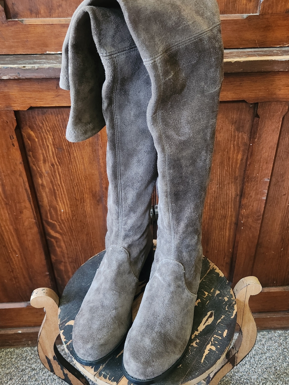 Stuart Weitzman Suede Over-the-Knee Boots in Gray